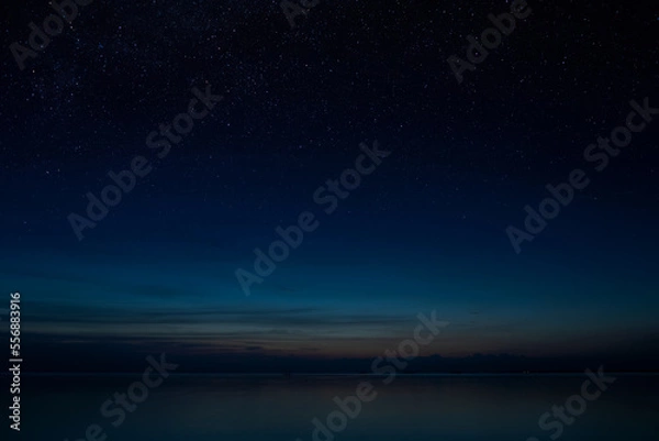 Obraz The Twilight sky with star at the lake.
