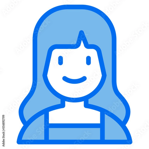 Fototapeta female blue line icon
