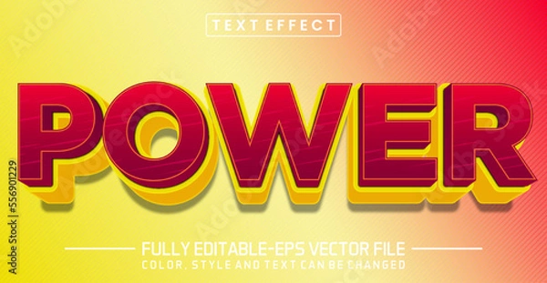 Fototapeta Editable Power text style effect - text style Concept