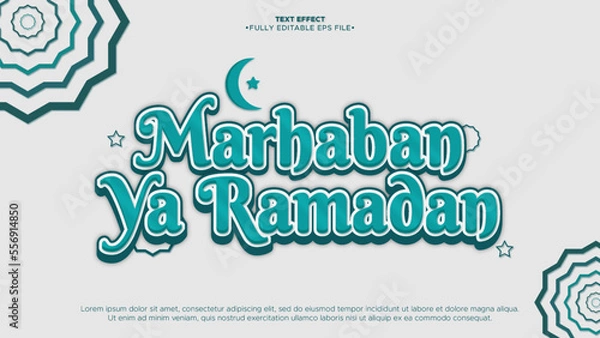 Fototapeta ramadan kareem vector editable text effect