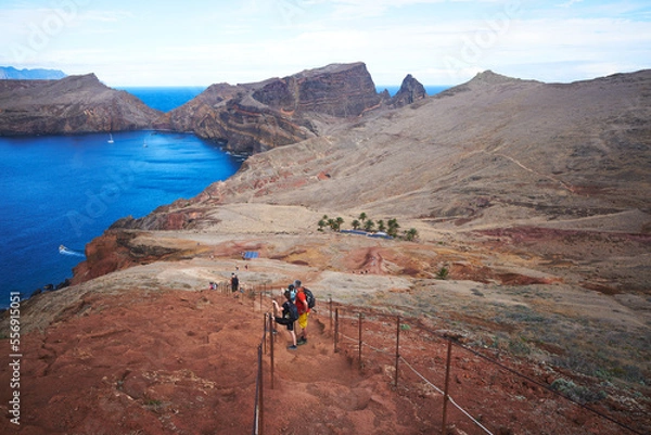 Obraz Hike on Ponta de Sao Lourenco, Madeira, Portugal. Popular touristic destination. Nature reserve in Madeira island.