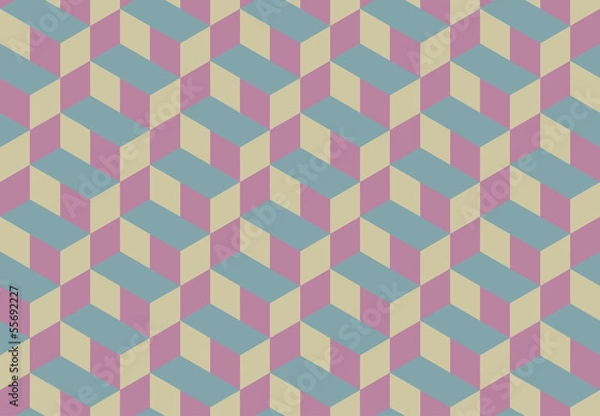 Fototapeta 3d Cube Vector Seamless Pattern.