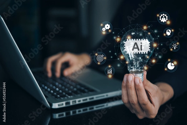 Fototapeta Ai. digital transformation technology strategy intelligence internet of business. transformation of ideas of technology in business in the digital marketing