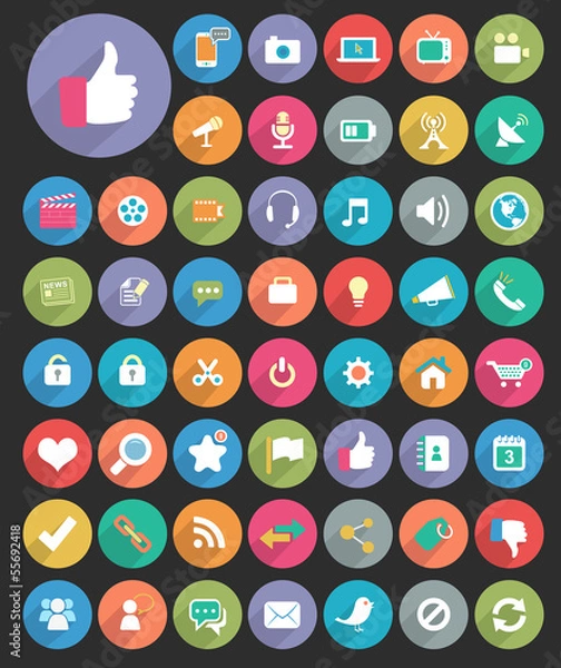 Obraz Long Shadow Icons