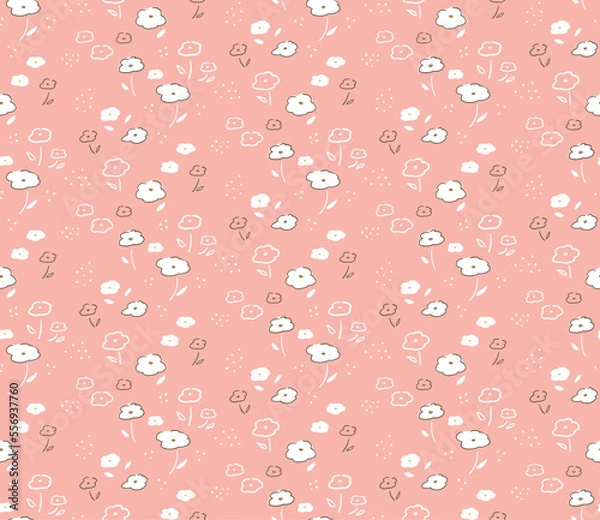 Obraz レトロな北欧風花柄