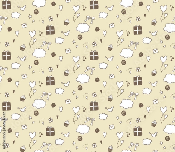 Obraz バレンタインモチーフハート背景