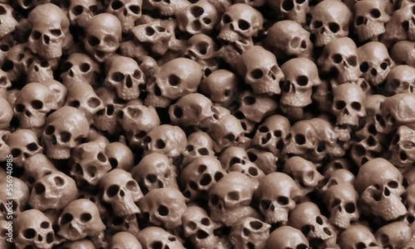 Fototapeta Chocolate Skulls,  Seamless Infinite Pattern, Generative AI