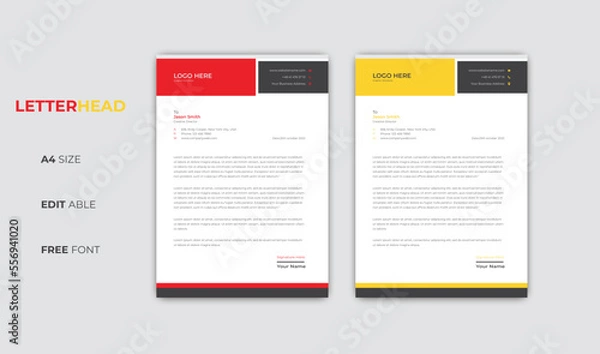 Obraz Business style letterhead template design Vector Template For Your Project in Abstract style design