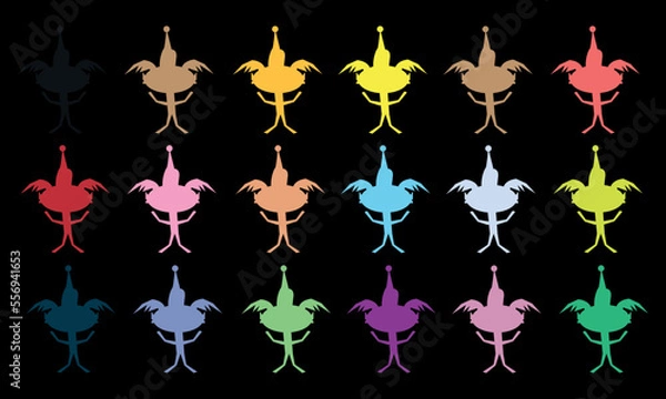 Obraz Multi-colored men on a black background