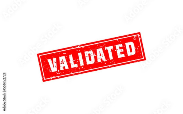 Fototapeta VALIDATED rubber stamp with grunge style on white background