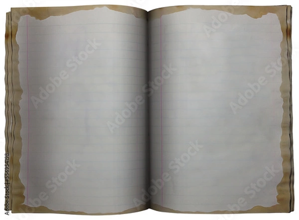 Fototapeta Isolated worn notebook