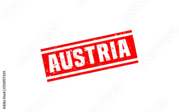 Fototapeta AUSTRIA stamp rubber with grunge style on white background