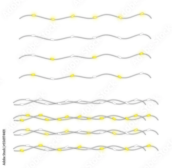 Fototapeta 3d garlands collection with lights