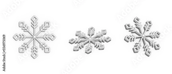 Obraz 3d crystal white winter snowflakes