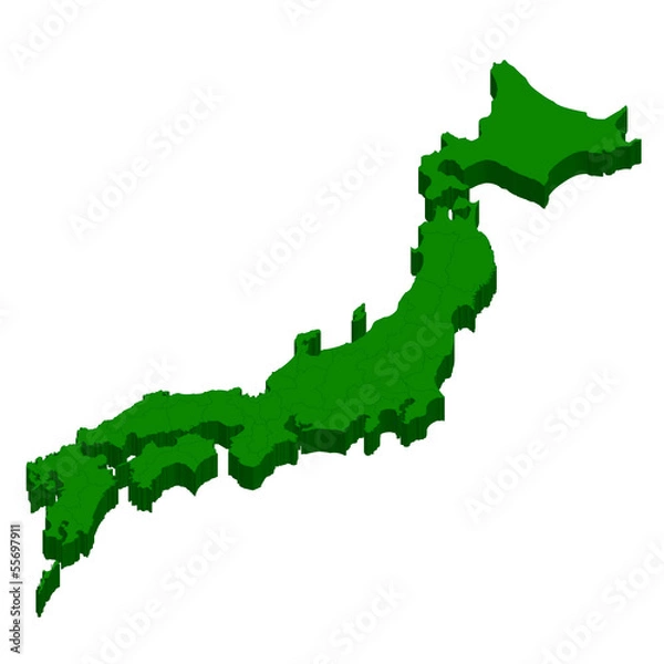Fototapeta 日本地図　日本　地図