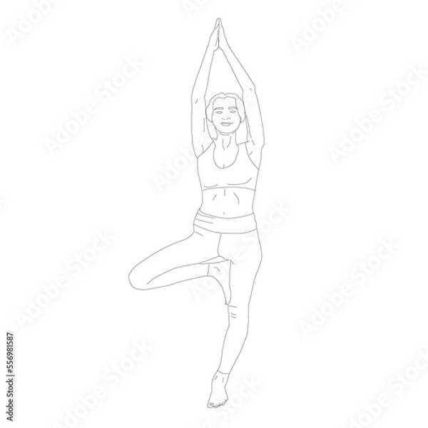 Fototapeta Yoga pose tree posture