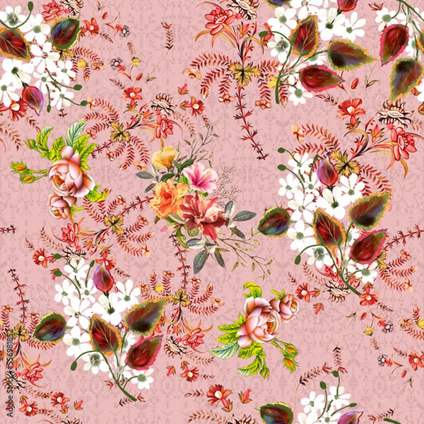 Fototapeta New Textile Allover Design For Digital Print