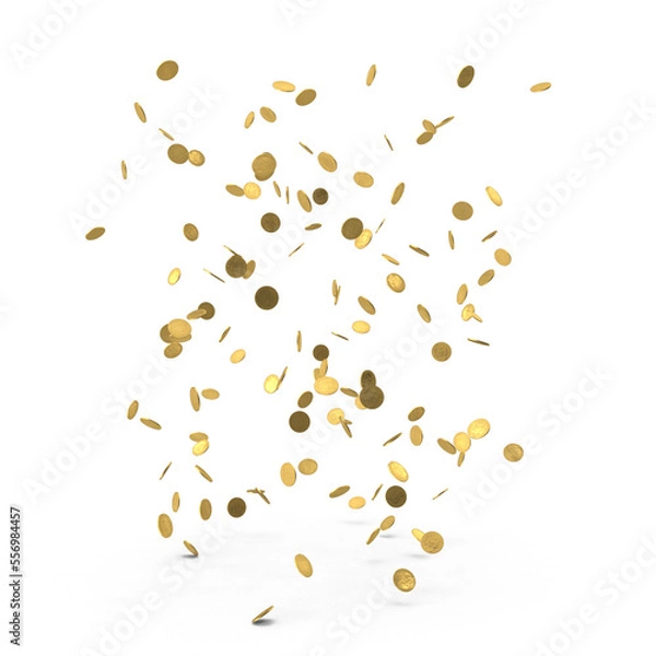 Obraz falling coins isolated