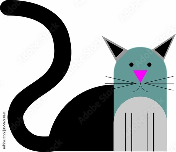 Obraz Cat with a long tail