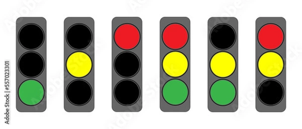Obraz four traffic lights in different variations