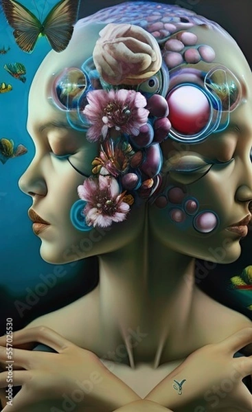 Fototapeta the human brain made using Generative AI Technology.