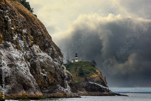 Fototapeta storm clouds over lighthouse