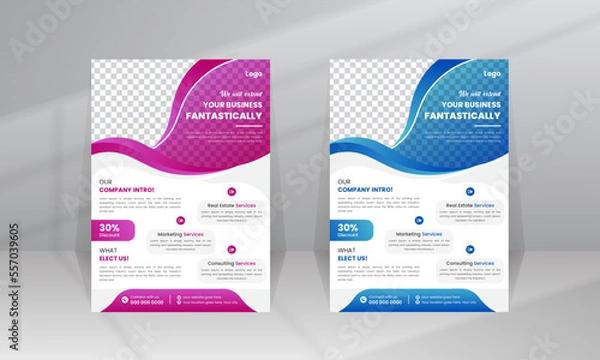 Fototapeta Colorful Business flyer, Brochure design, cover modern layout, annual report, proposal, Poster Template for Multipurpose