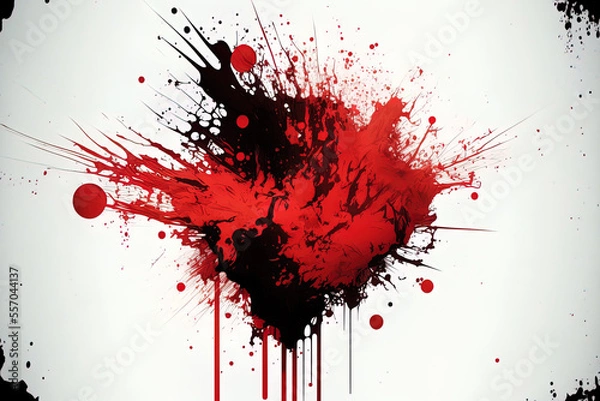 Obraz abstract red ink stain. Generative AI