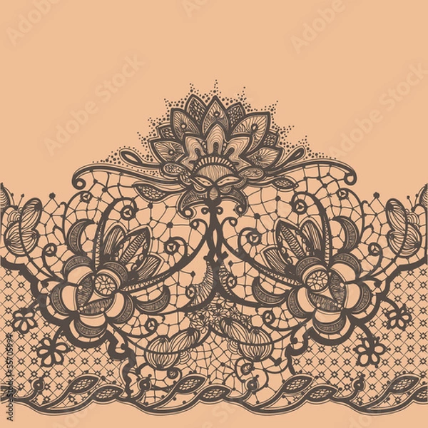 Fototapeta Abstract Lace Ribbon Seamless Pattern.
