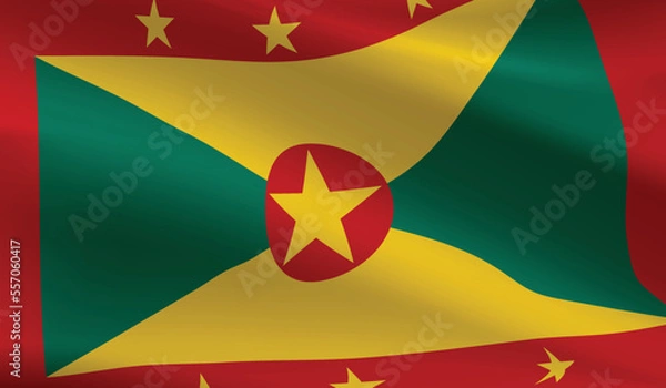 Fototapeta Grenada flag background.Waving Grenada flag vector