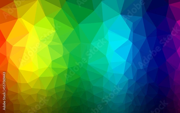 Obraz Dark Multicolor, Rainbow vector polygonal pattern.