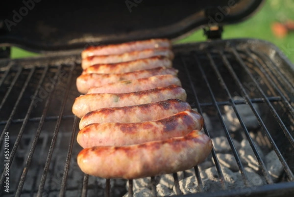 Obraz grilled meat on the grill