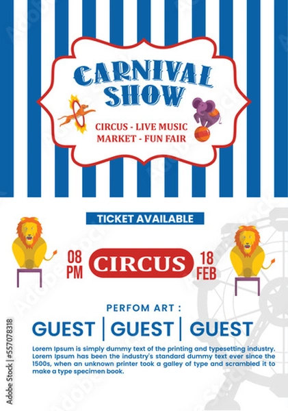 Obraz Carnival party poster template in flat design
