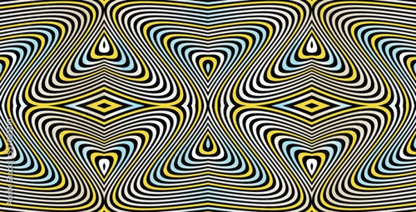 Fototapeta ABSTRACT OPTICAL ILLUSION. GEOMETRIC WAVY LINE BACKGROUND VECTOR