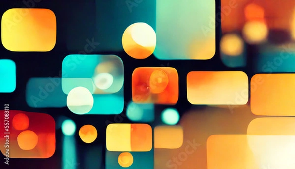 Fototapeta Multi colored bokeh background.Ai generated image.