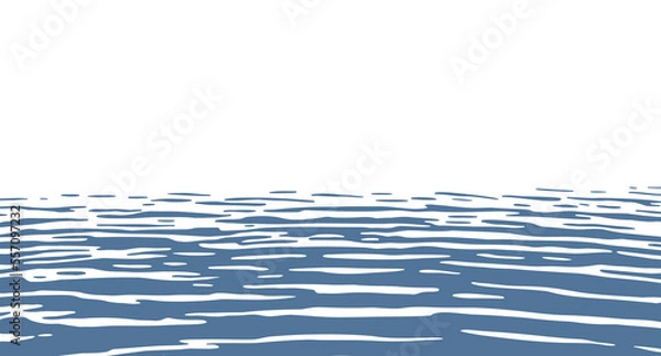 Fototapeta One-color ocean ripples background with still water