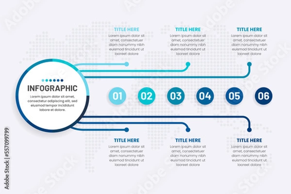 Obraz Cycle Process Infographic with 6 steps