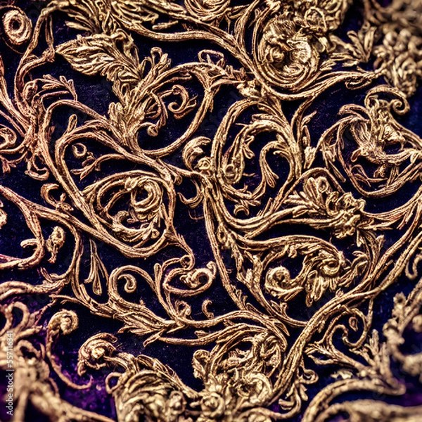 Obraz Embroidered velvet Generative AI