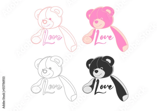 Fototapeta Taddy bear love valentines