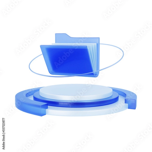Fototapeta 3D Document files icon on stage. Business concept