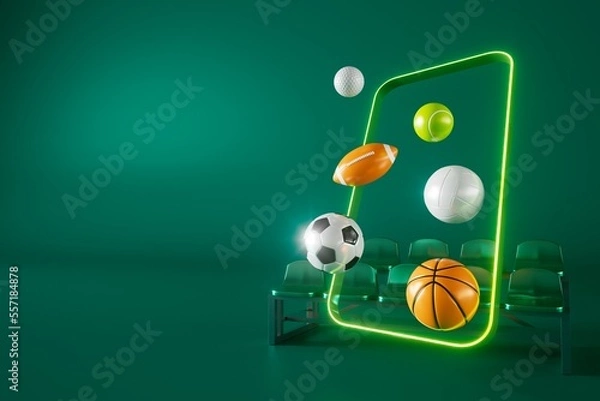 Fototapeta 3d football object design. realistic rendering. abstract futuristic background. 3d illustration. motion geometry concept. sport competition graphic. tournament game bet content. soccer ball element.
