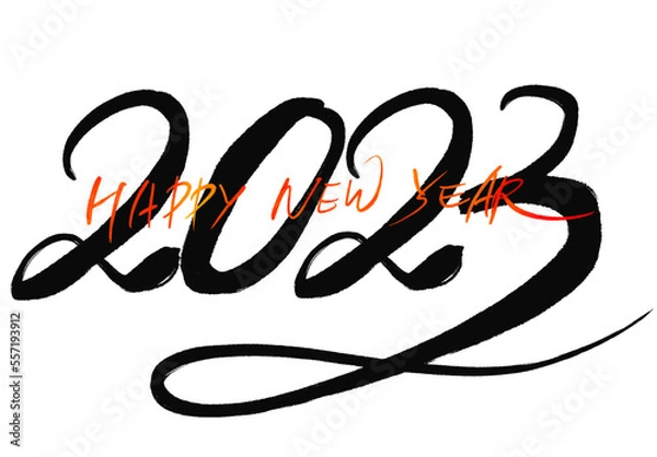 Obraz 2023 Happy New Year New Year's card handwriting calligraphy