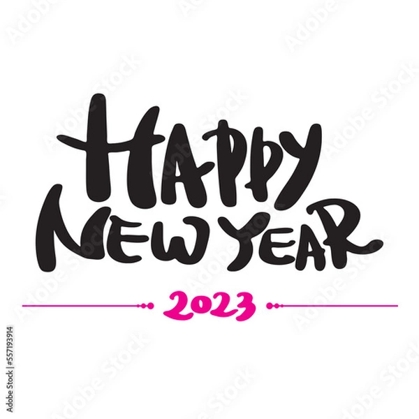 Obraz 2023 Happy New Year New Year's card handwriting calligraphy