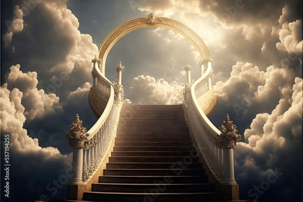 Fototapeta stairway to heaven, gates of heaven, generative ai