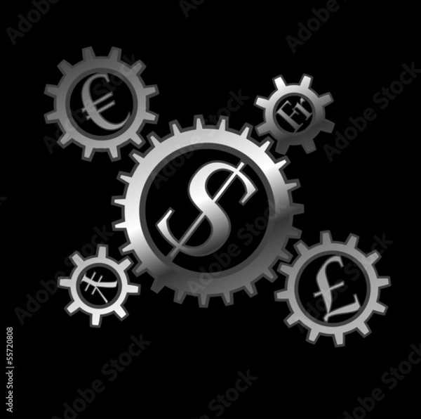 Obraz money gears