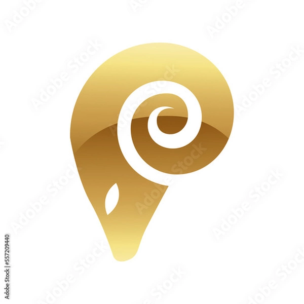 Fototapeta Golden Glossy Abstract Ram on a White Background