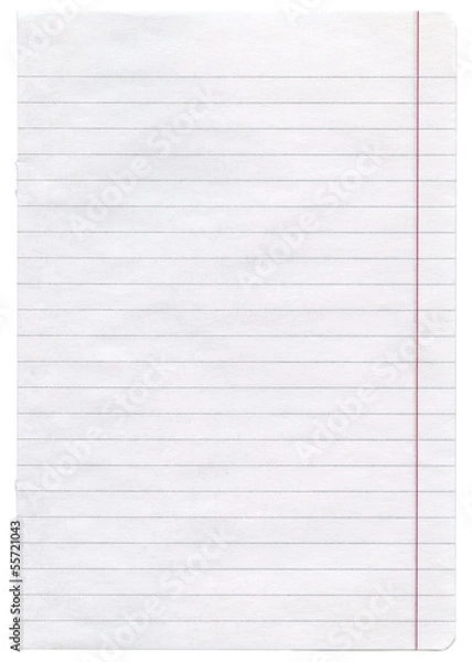 Obraz Sheet of looseleaf paper