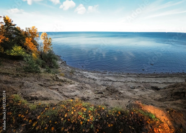 Fototapeta view of the coast of the sea