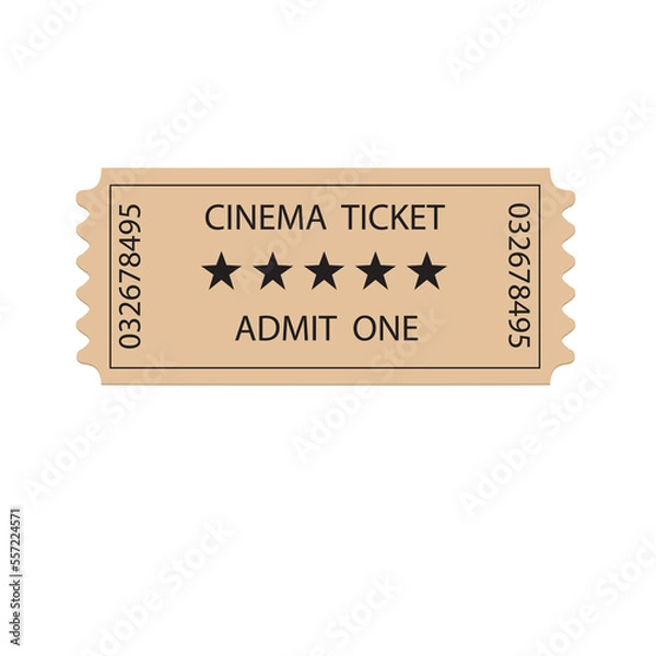 Fototapeta Cinema ticket icon isolated on a white background