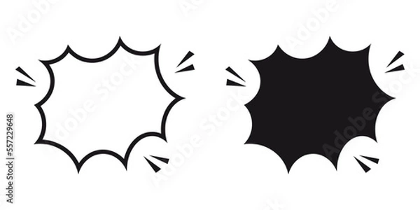 Fototapeta ofvs286 OutlineFilledVectorSign ofvs - pop art splash explosion vector icon . boom comic . bang . isolated transparent . black outline and filled version . AI 10 / EPS 10 / PNG . g11626